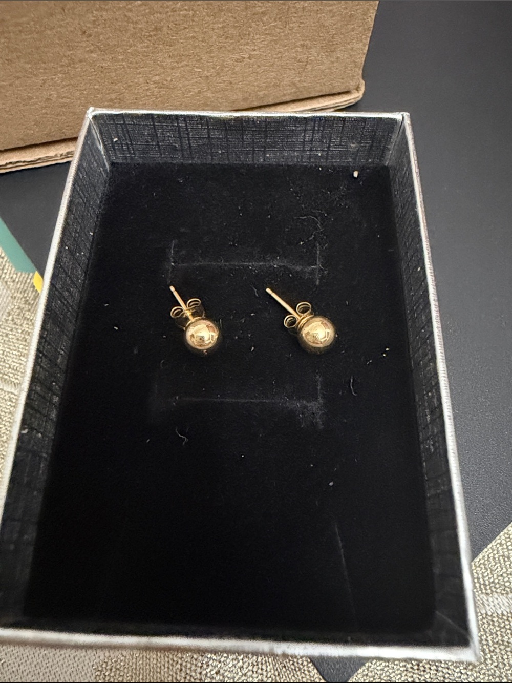 14 k gf Gold Ball Stud Earrings - girls Jewelry
